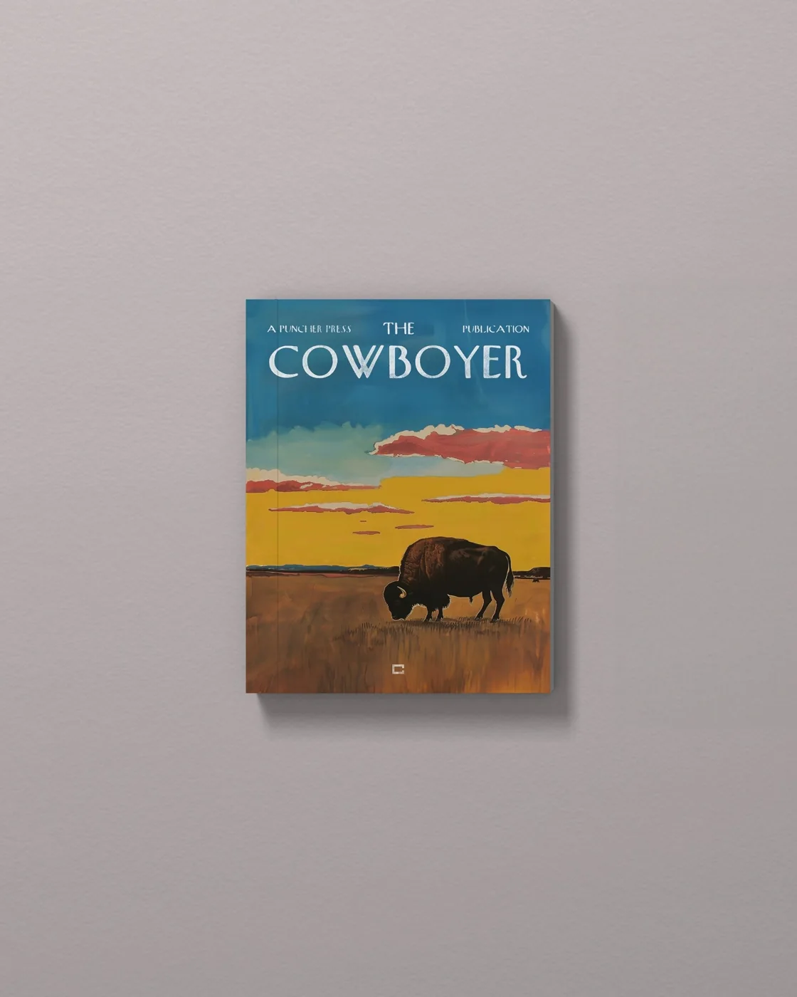 The Cowboyer magazine cover with bison under colored western sky