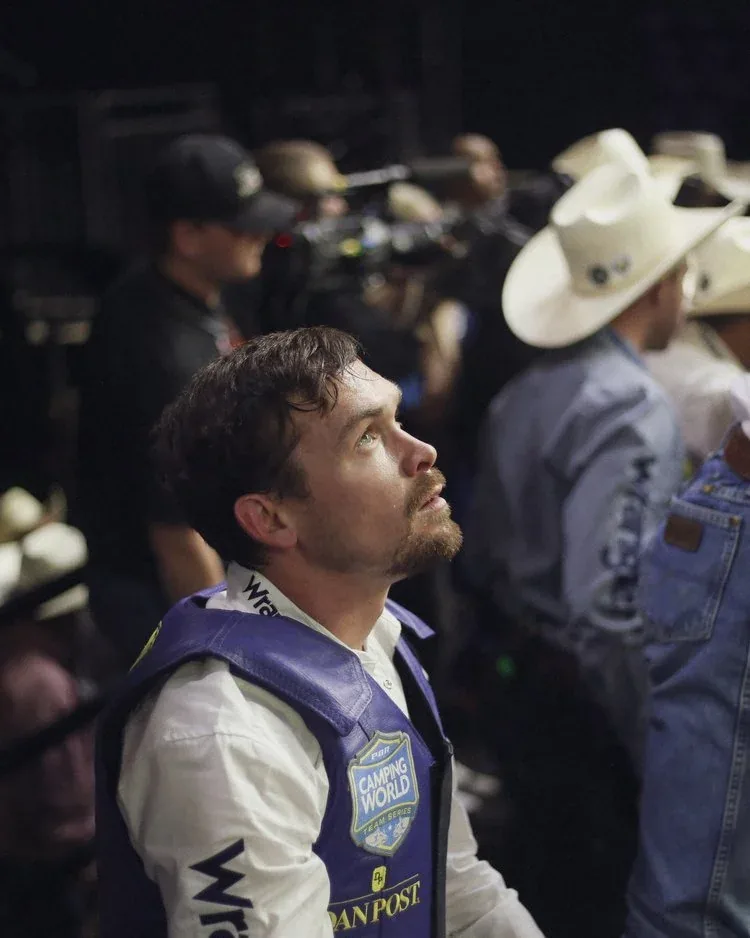 Rodeo participant backstage